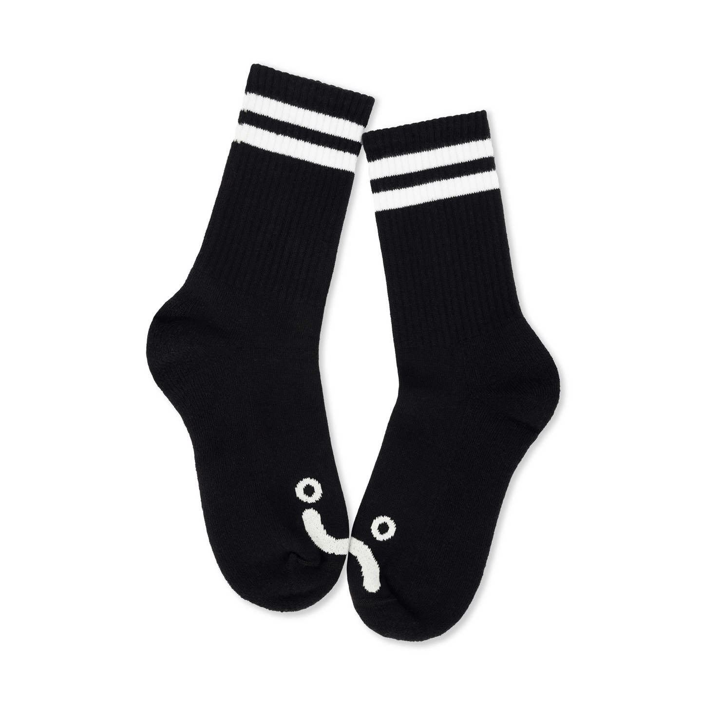 POLAR SKATE - Rib Socks Happy Sad Black