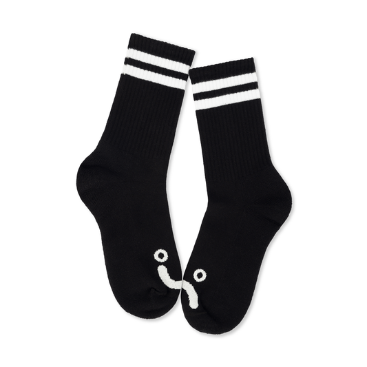 POLAR SKATE - Rib Socks Happy Sad Black