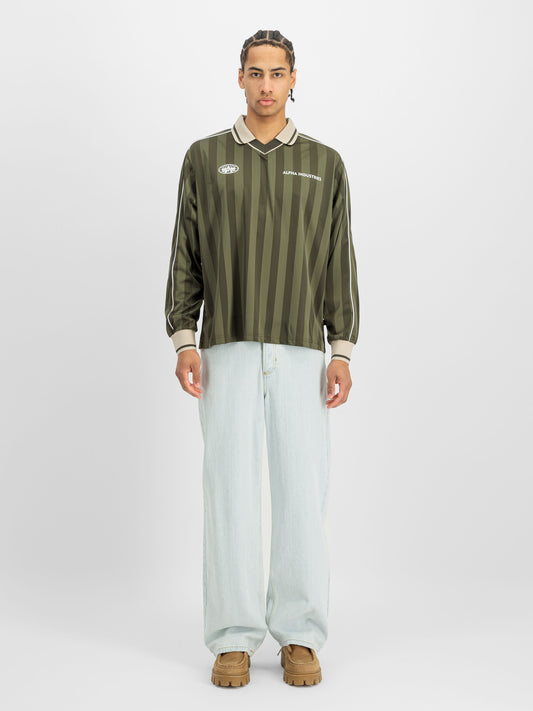 ALPHA INDUSTRIES - Track Tricot Polo Longsleeve Dark Olive