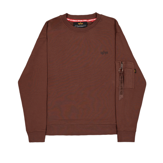 ALPHA INDUSTRIES - Dye To Match Mid Logo Sweater Brown
