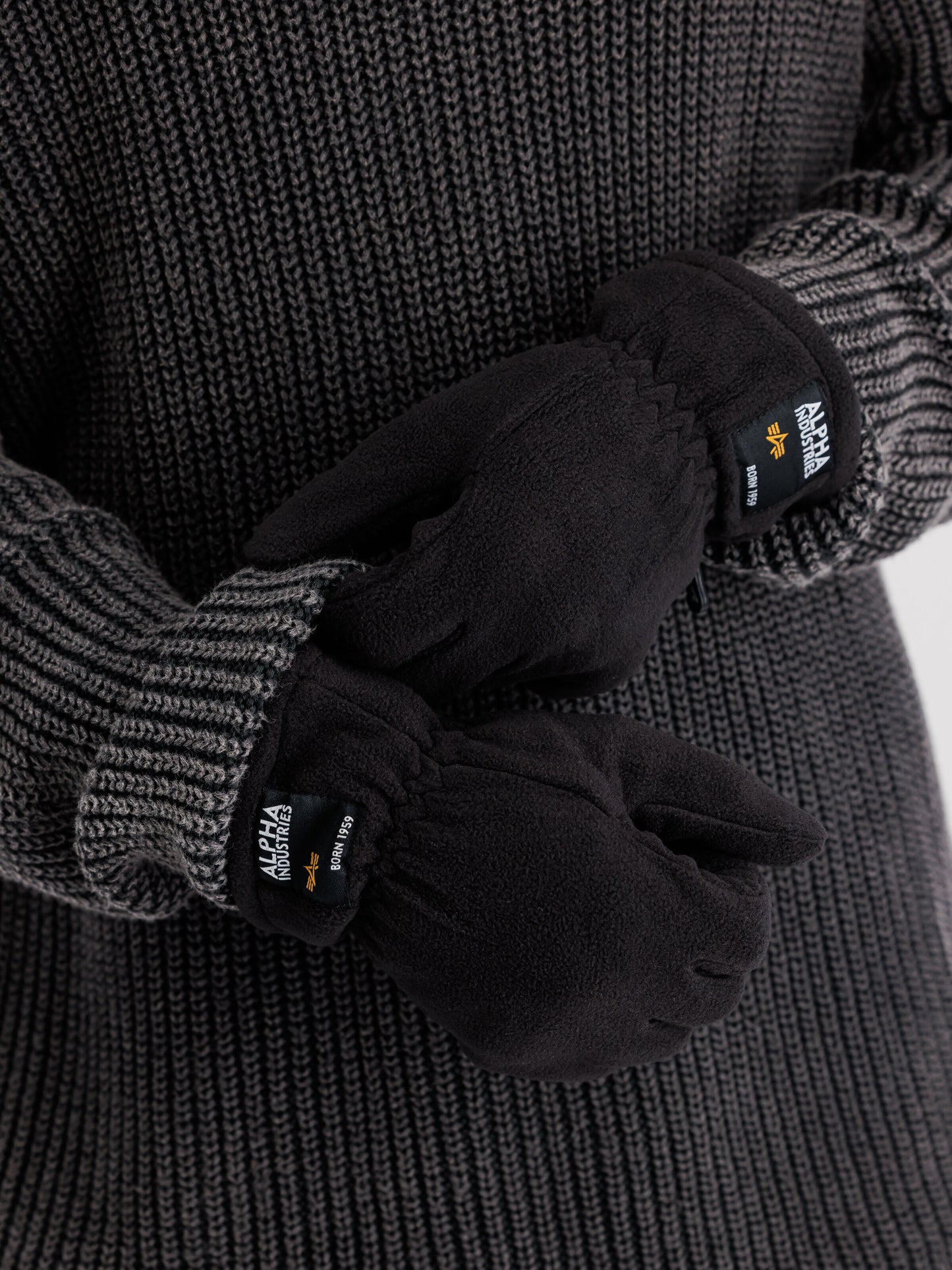 ALPHA INDUSTRIES - Label Fleece Gloves Black