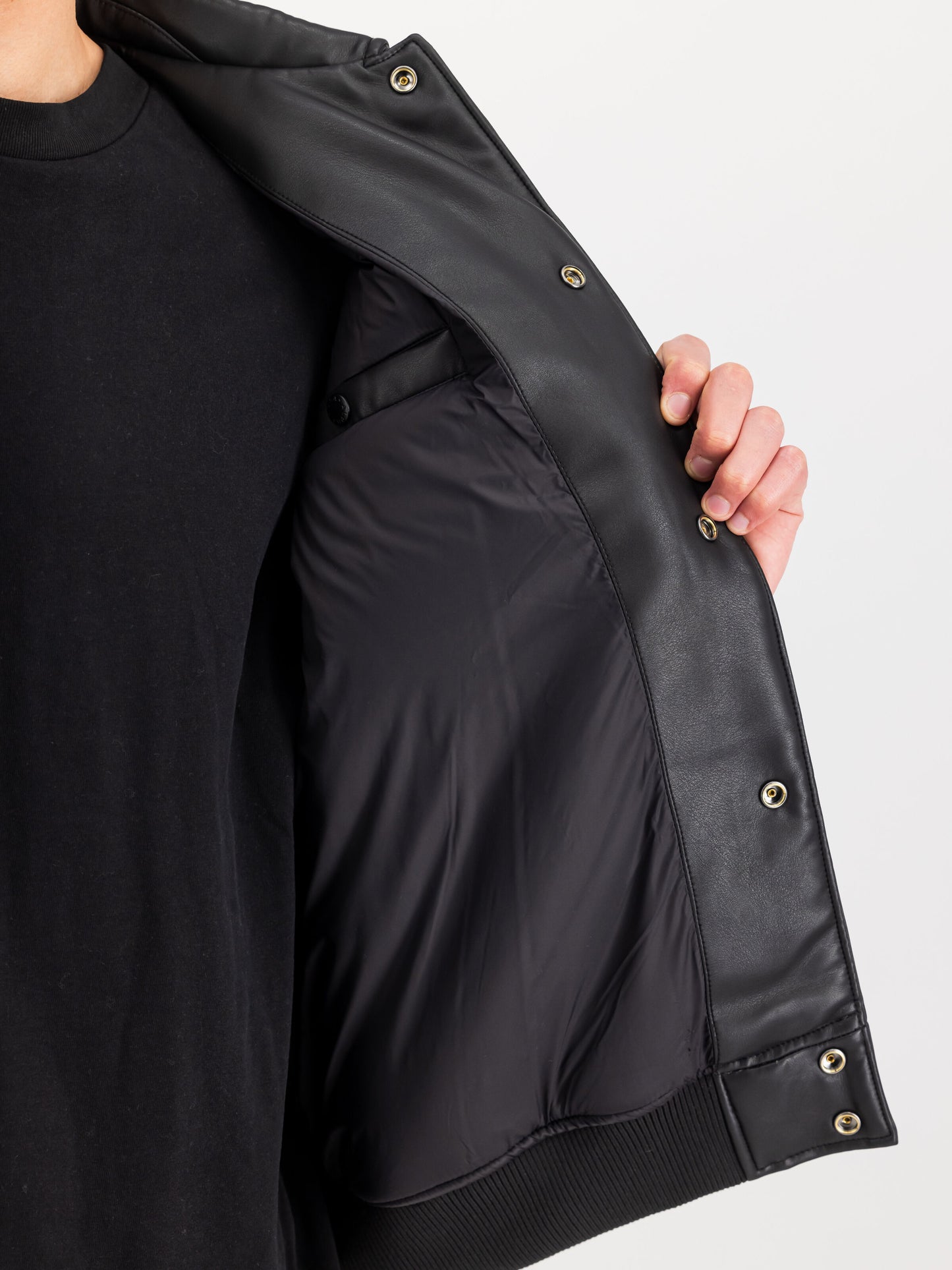 ALPHA INDUSTRIES - Pu College Bomber Jacket Black