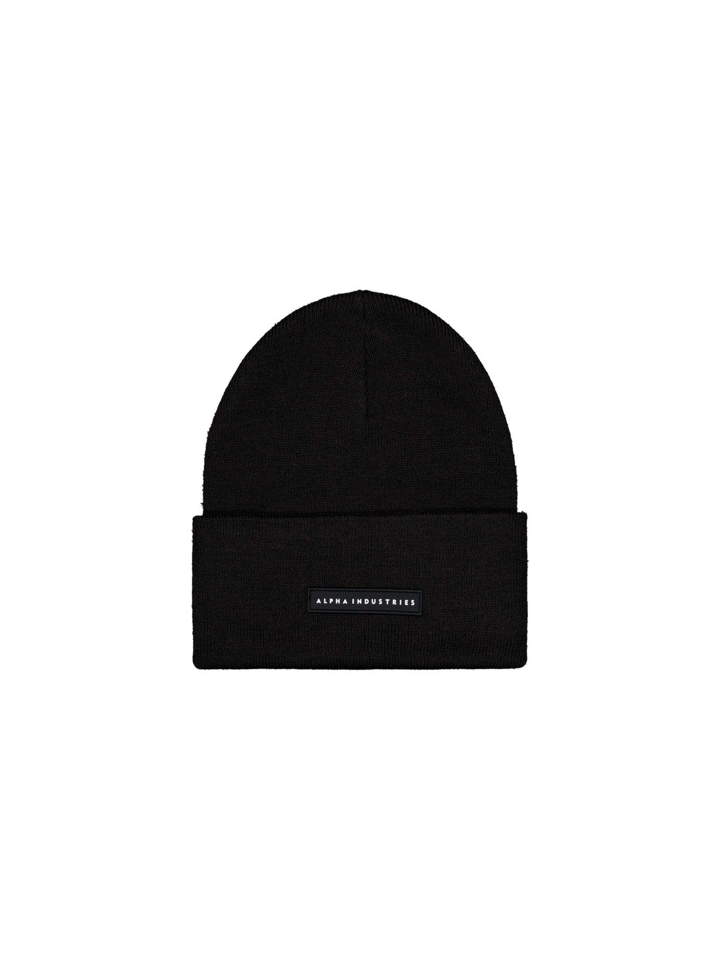ALPHA INDUSTRIES - Rubber Logo Beanie Black
