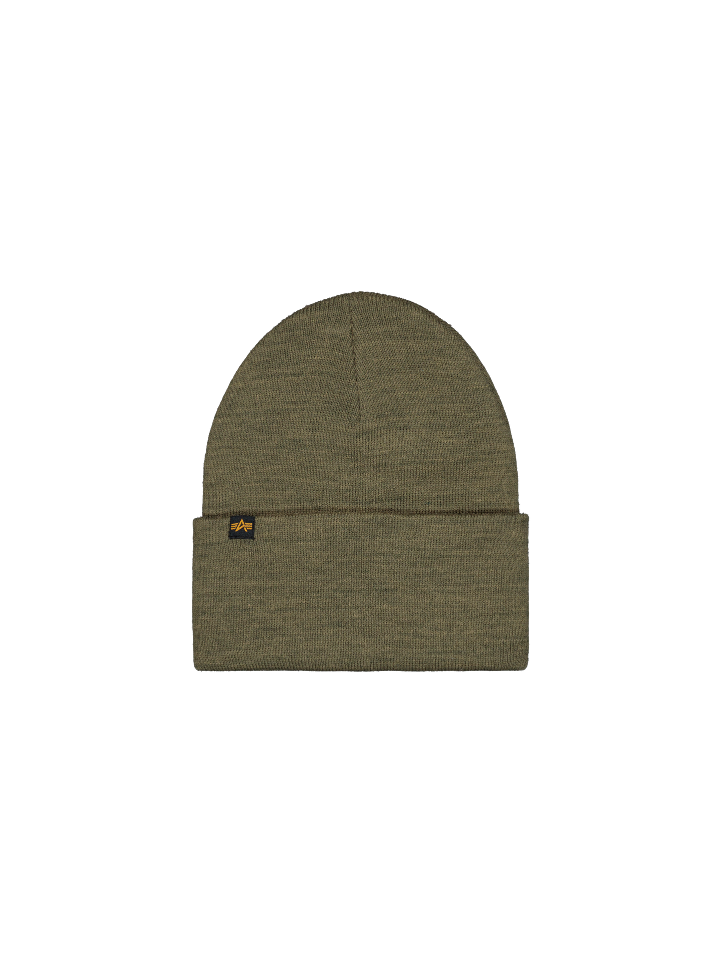 ALPHA INDUSTRIES - Rubber Logo Beanie Dark Olive