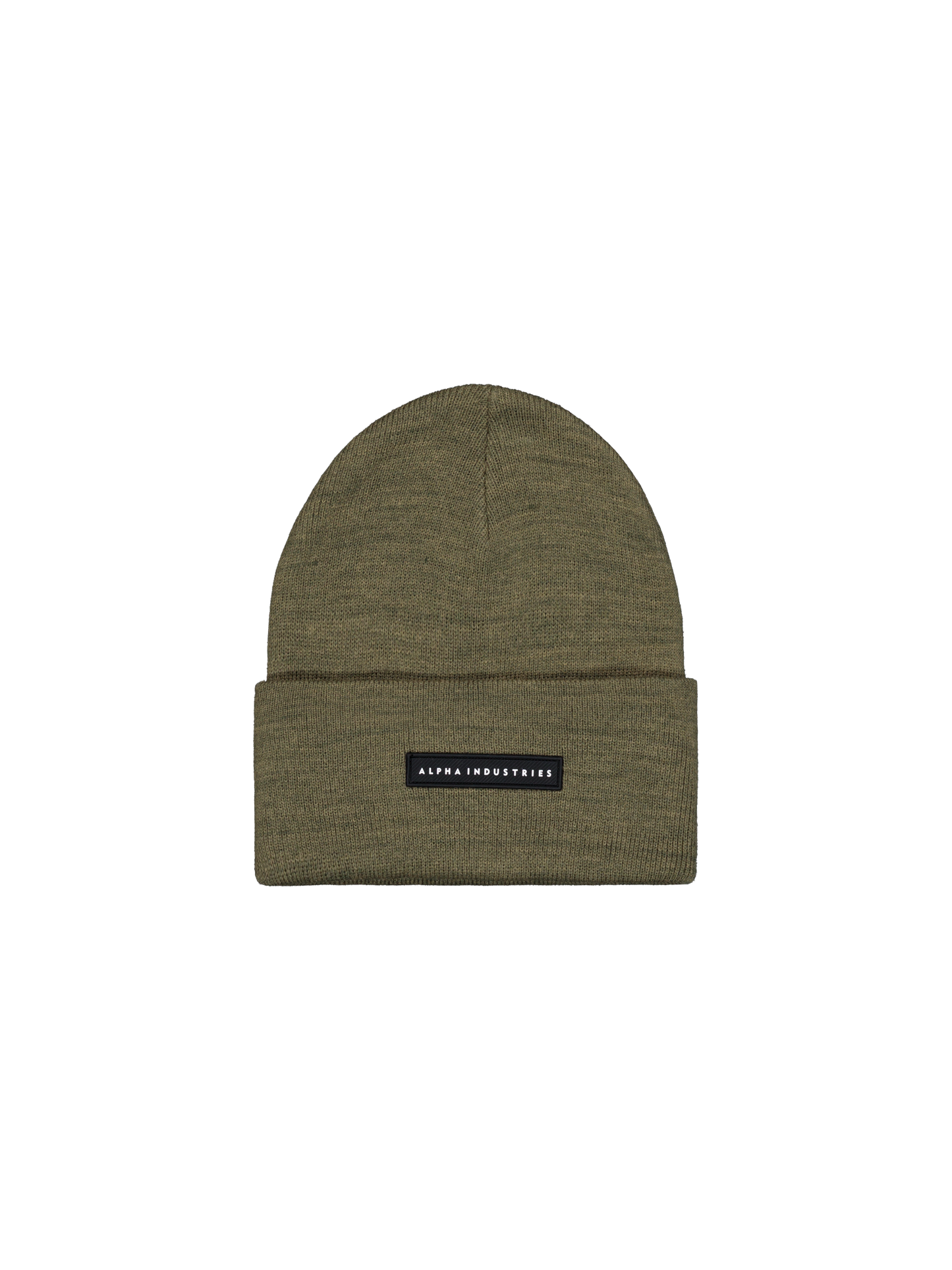 ALPHA INDUSTRIES - Rubber Logo Beanie Dark Olive