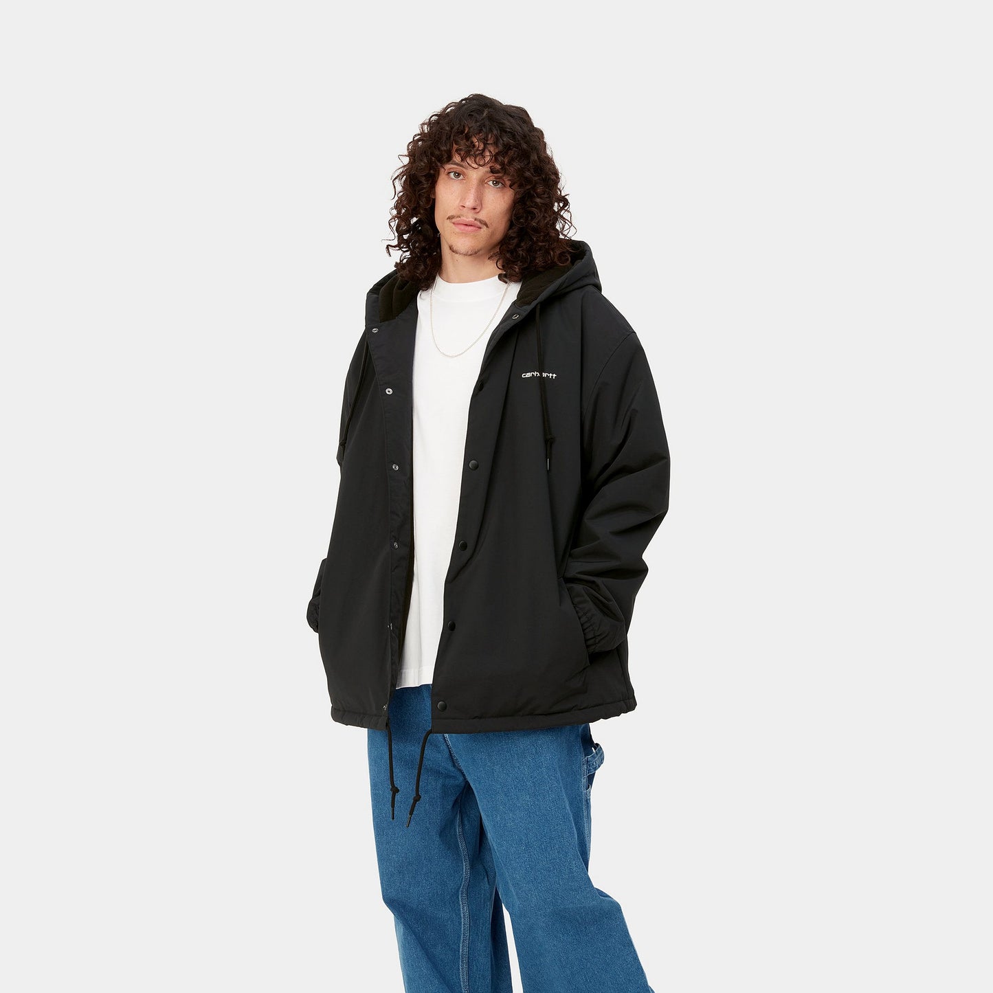 CARHARTT WIP - Hooded Coach Jacket Black