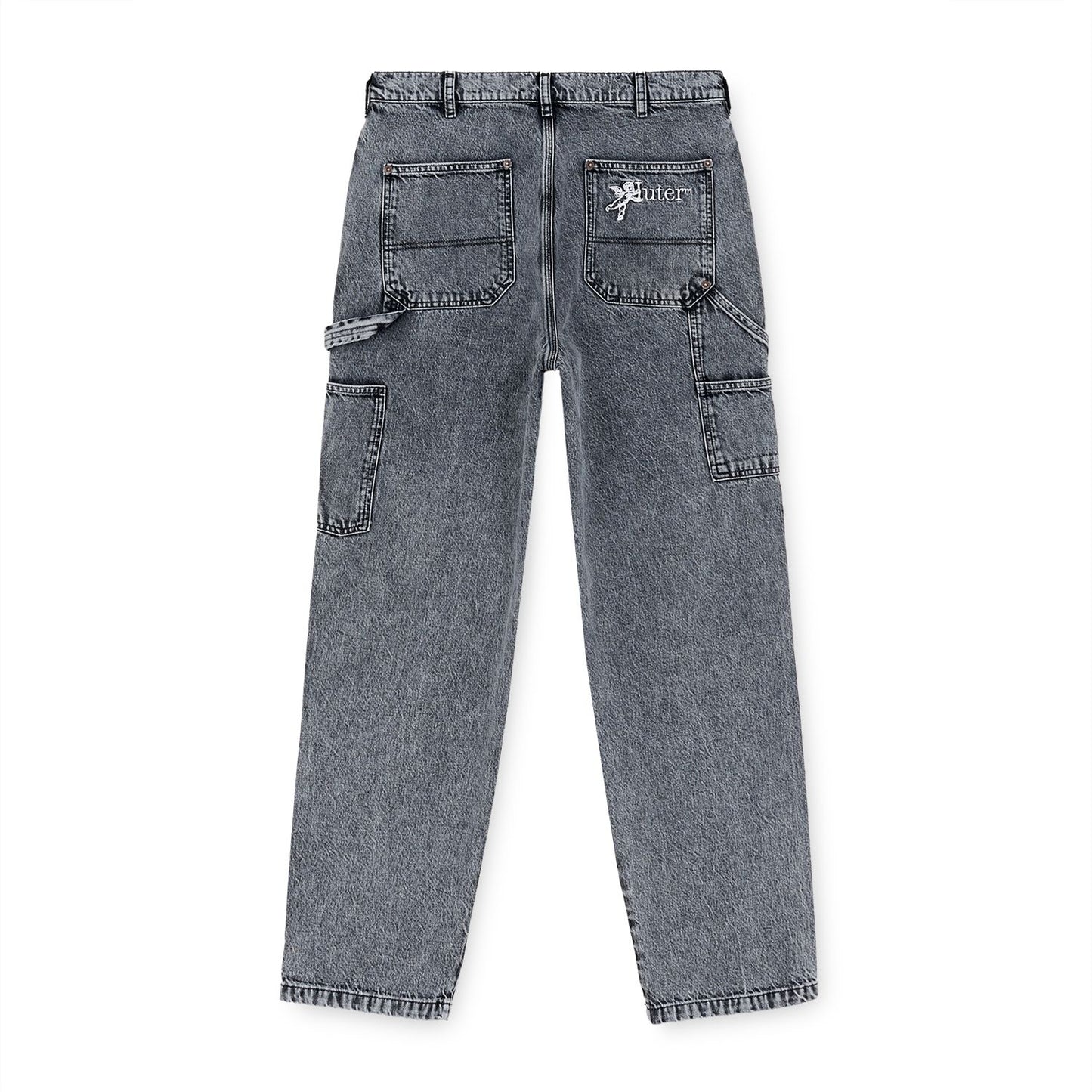 IUTER - Double Knee Denim Pants Greybleach