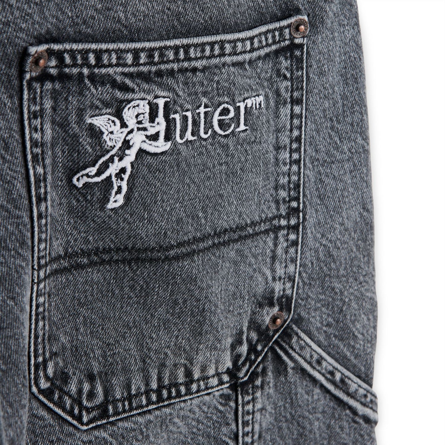 IUTER - Double Knee Denim Pants Greybleach