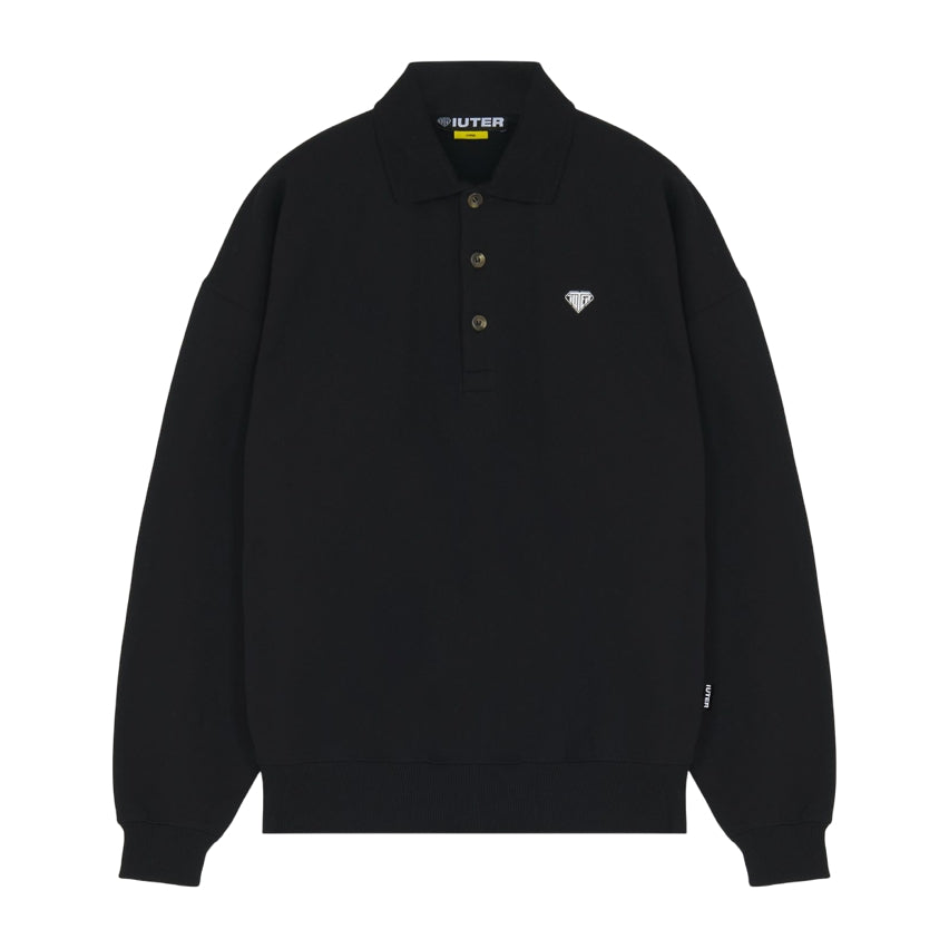 IUTER - Heart Logo Polo Sweater Black