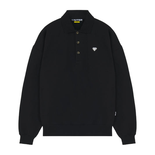 IUTER - Heart Logo Polo Sweater Black
