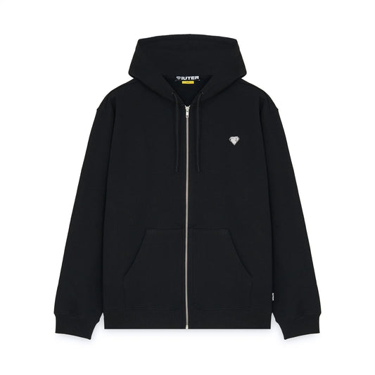 IUTER - Heart Logo Zip Hoodie Black (Estiva)