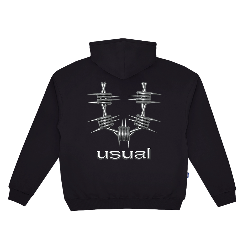 USUAL - Metal Hoodie Black