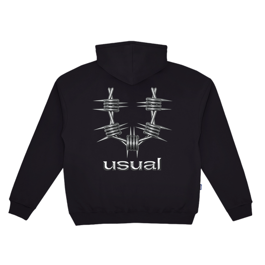 USUAL - Metal Hoodie Black