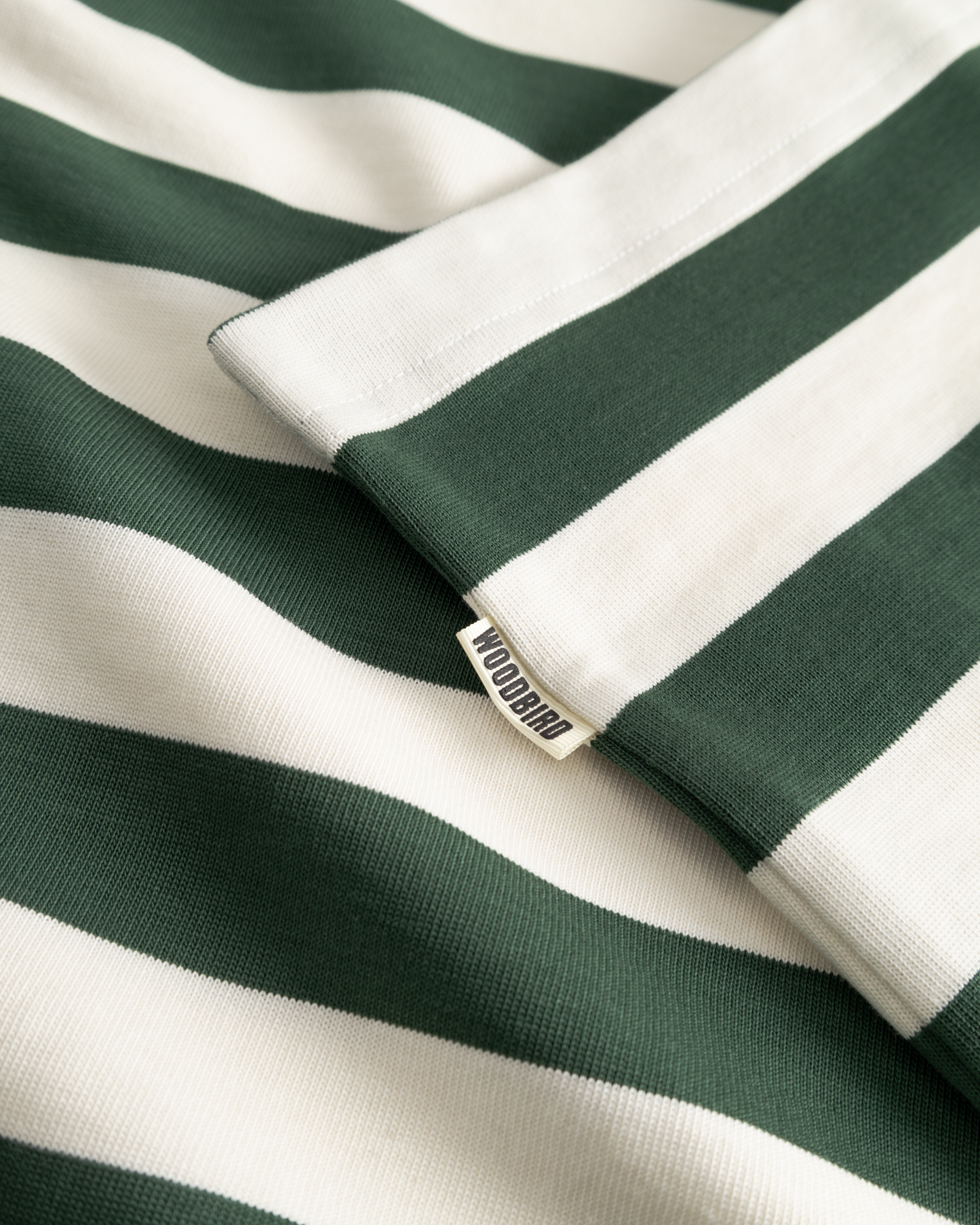 WOODBIRD - WBHiro LS Stripe Zip Polo Pine Green