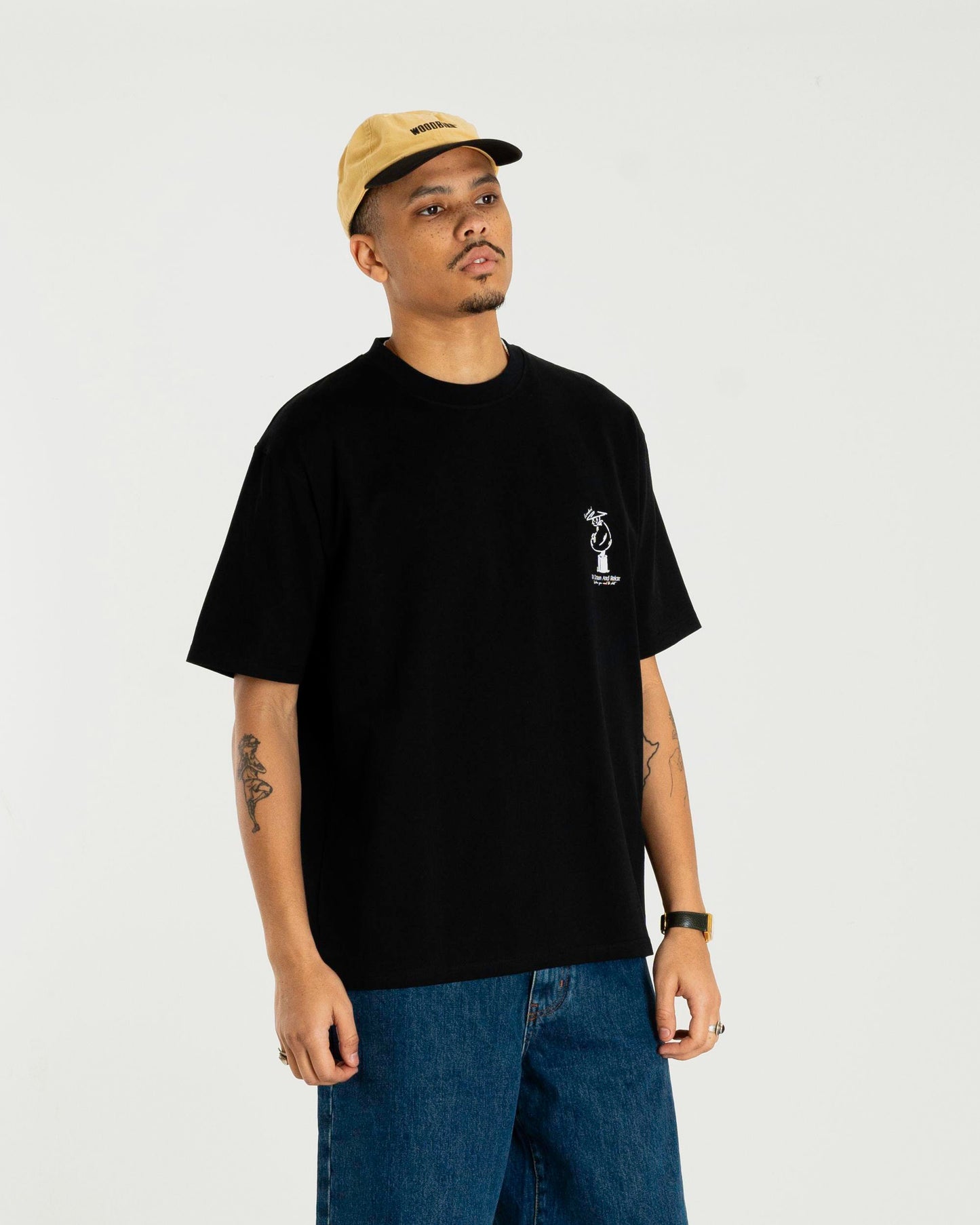 WOODBIRD - WBBaine Relax Tee Black