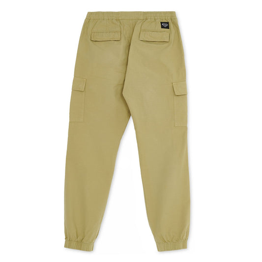 Pantaloni CARGO JOGGER di ispirazione workwear in tessuto ripstop beige, particolarmente resistente a strappi e lacerazioni grazie all'intreccio di fili rinforzati nella tessitura.