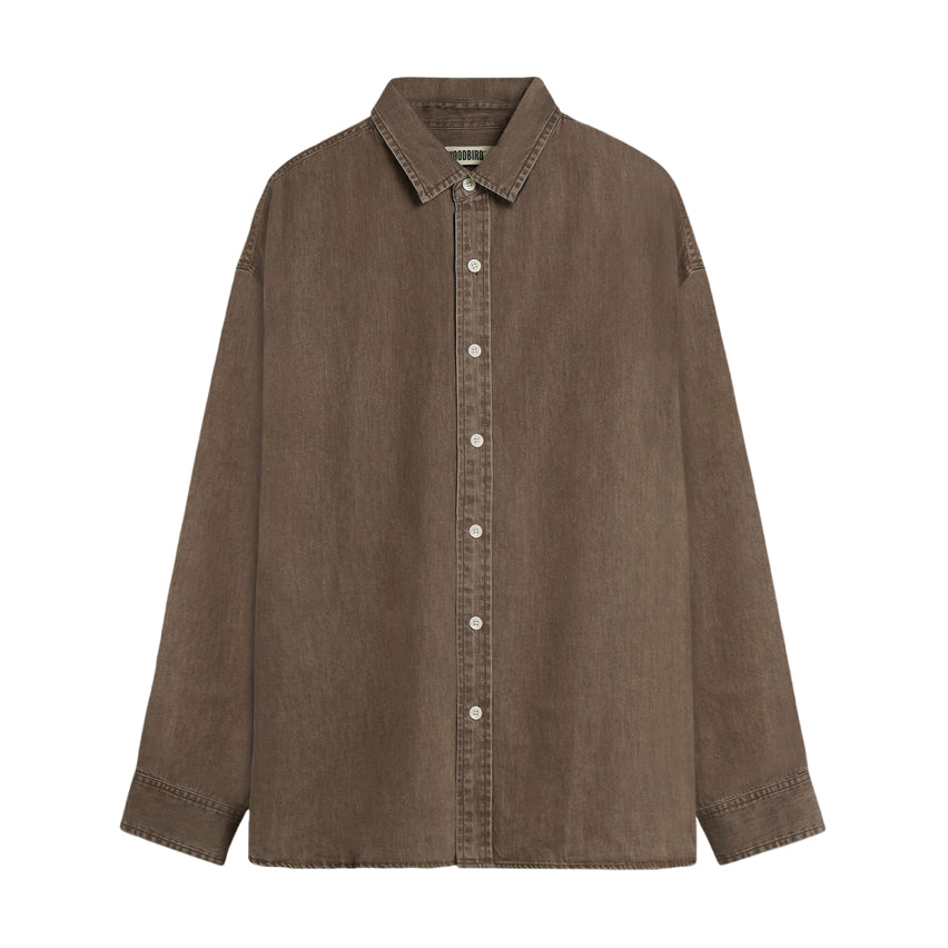 WOODBIRD - WBJong Washed Shirt Brown