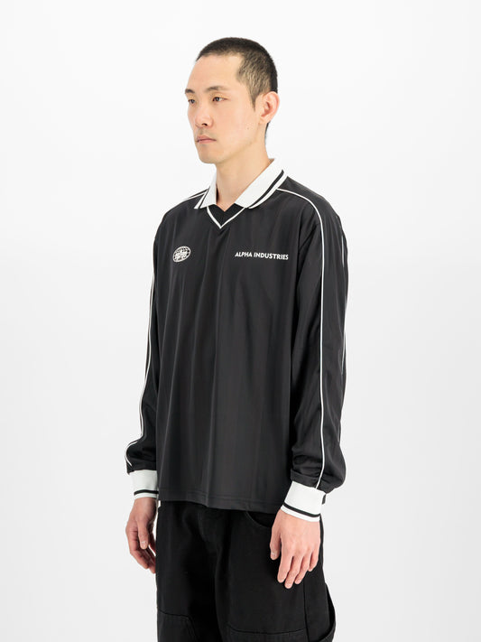 ALPHA INDUSTRIES - Track Tricot Polo Longsleeve Black