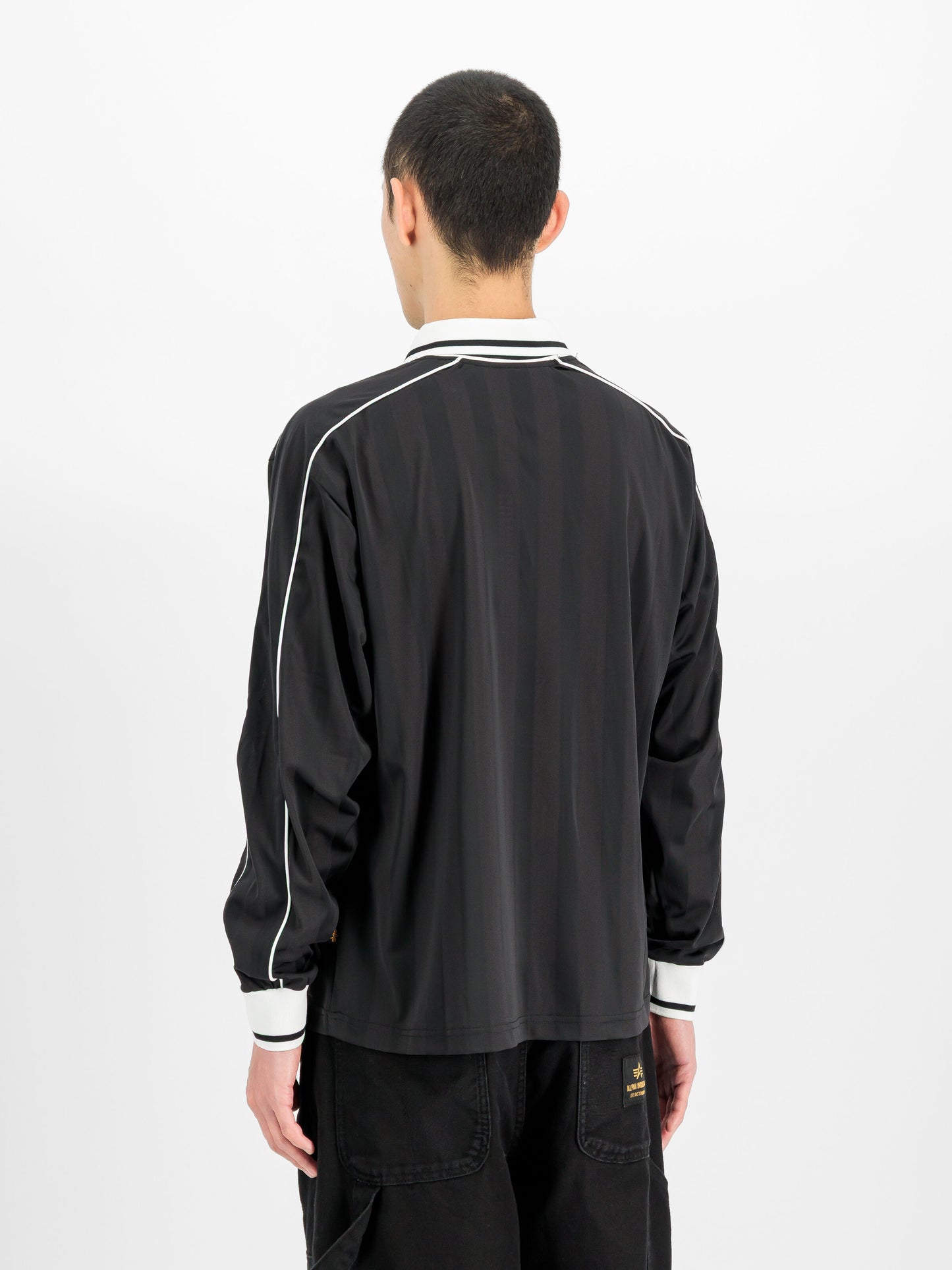 ALPHA INDUSTRIES - Track Tricot Polo Longsleeve Black