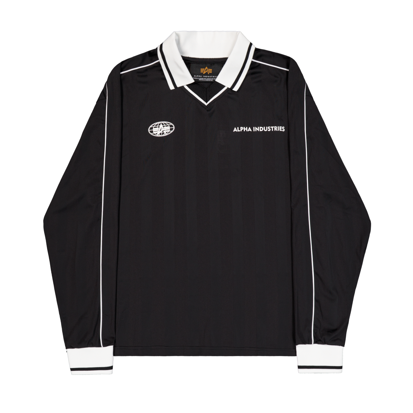 ALPHA INDUSTRIES - Track Tricot Polo Longsleeve Black