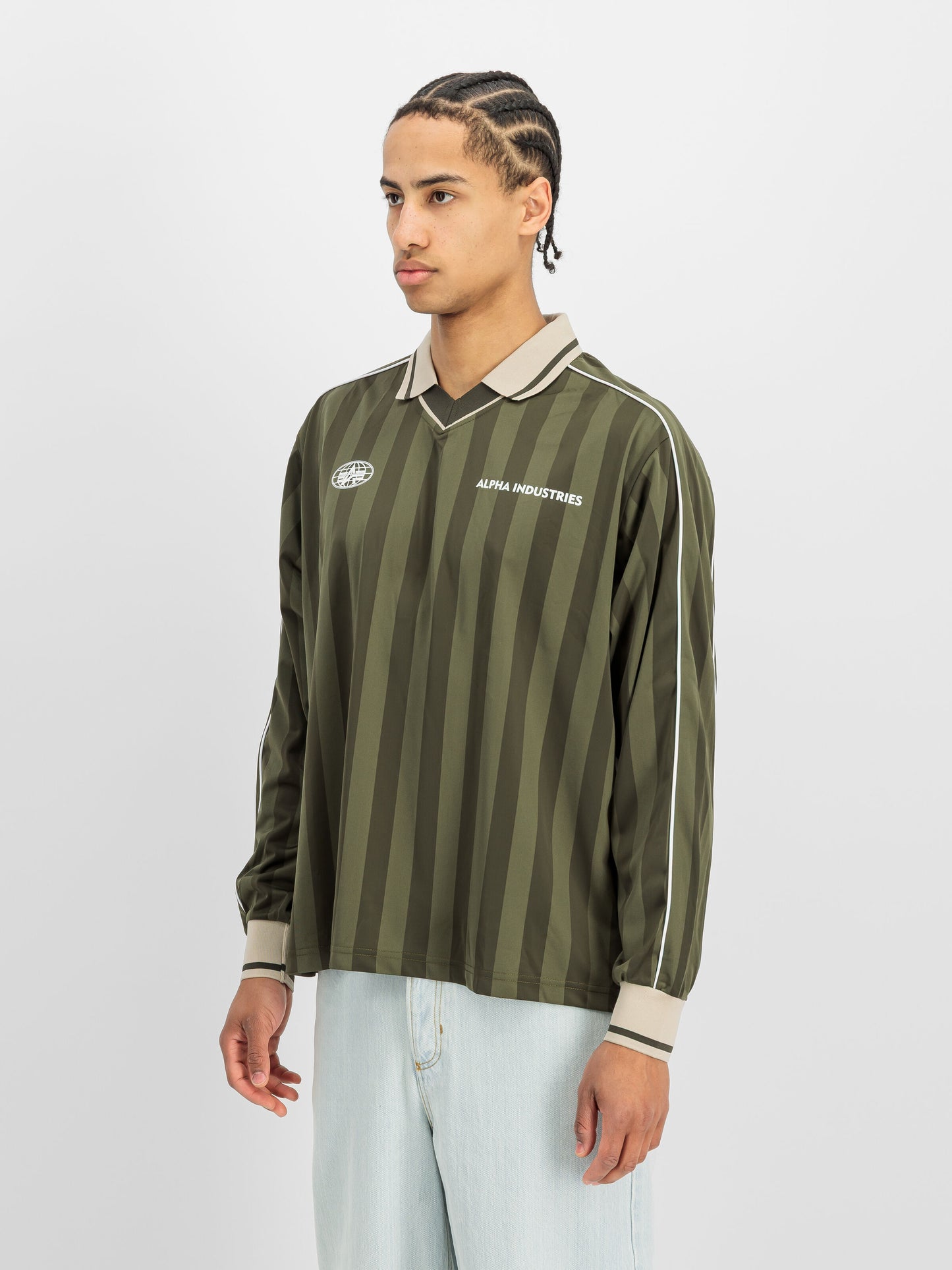 ALPHA INDUSTRIES - Track Tricot Polo Longsleeve Dark Olive