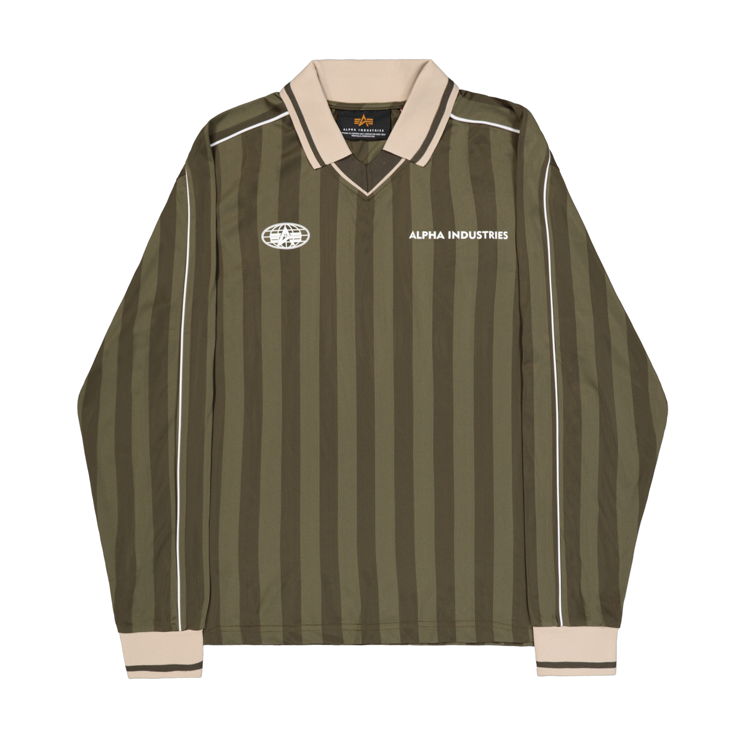 ALPHA INDUSTRIES - Track Tricot Polo Longsleeve Dark Olive