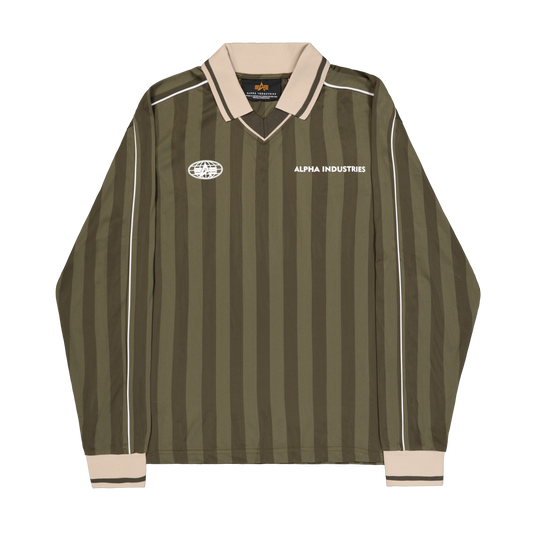 ALPHA INDUSTRIES - Track Tricot Polo Longsleeve Dark Olive