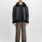ALPHA INDUSTRIES - B-3 Faux Leather Bomber Jacket Black