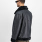 ALPHA INDUSTRIES - B-3 Faux Leather Bomber Jacket Black