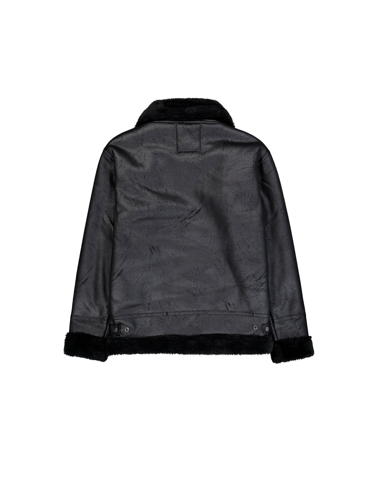 ALPHA INDUSTRIES - B-3 Faux Leather Bomber Jacket Black