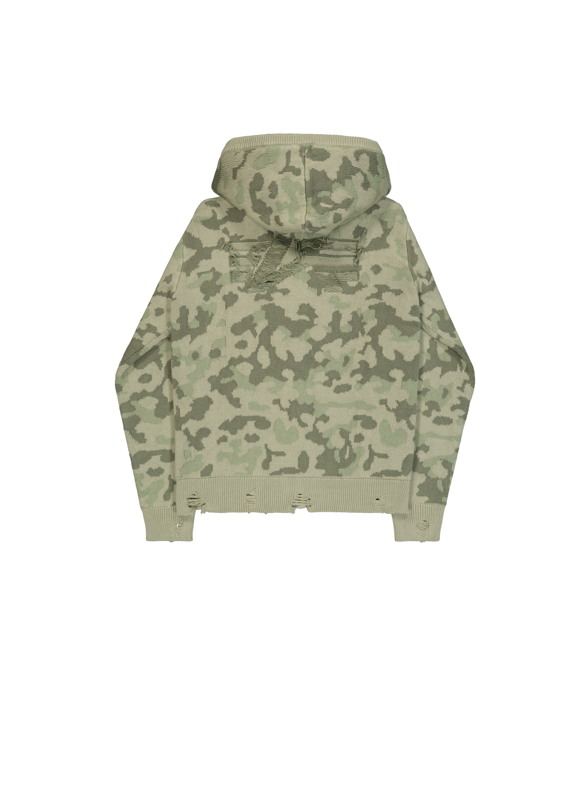 ALPHA INDUSTRIES - Distressed Knit Hooded Jacket