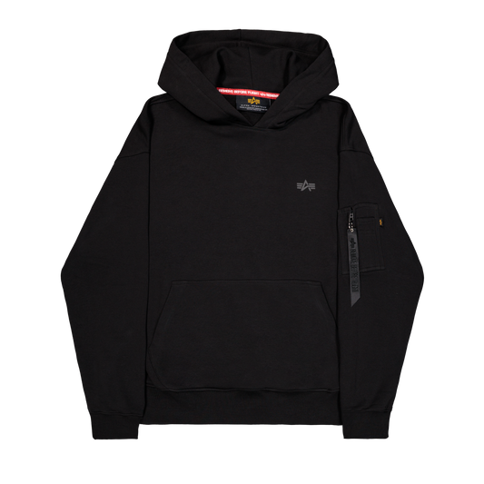ALPHA INDUSTRIES - Dye To Match Mid Logo Hoodie Black