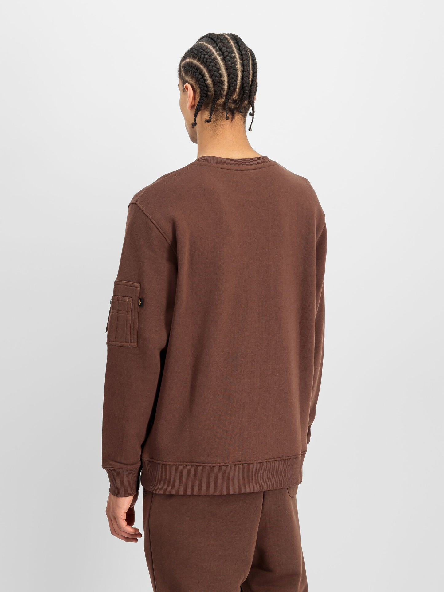 ALPHA INDUSTRIES - Dye To Match Mid Logo Sweater Brown