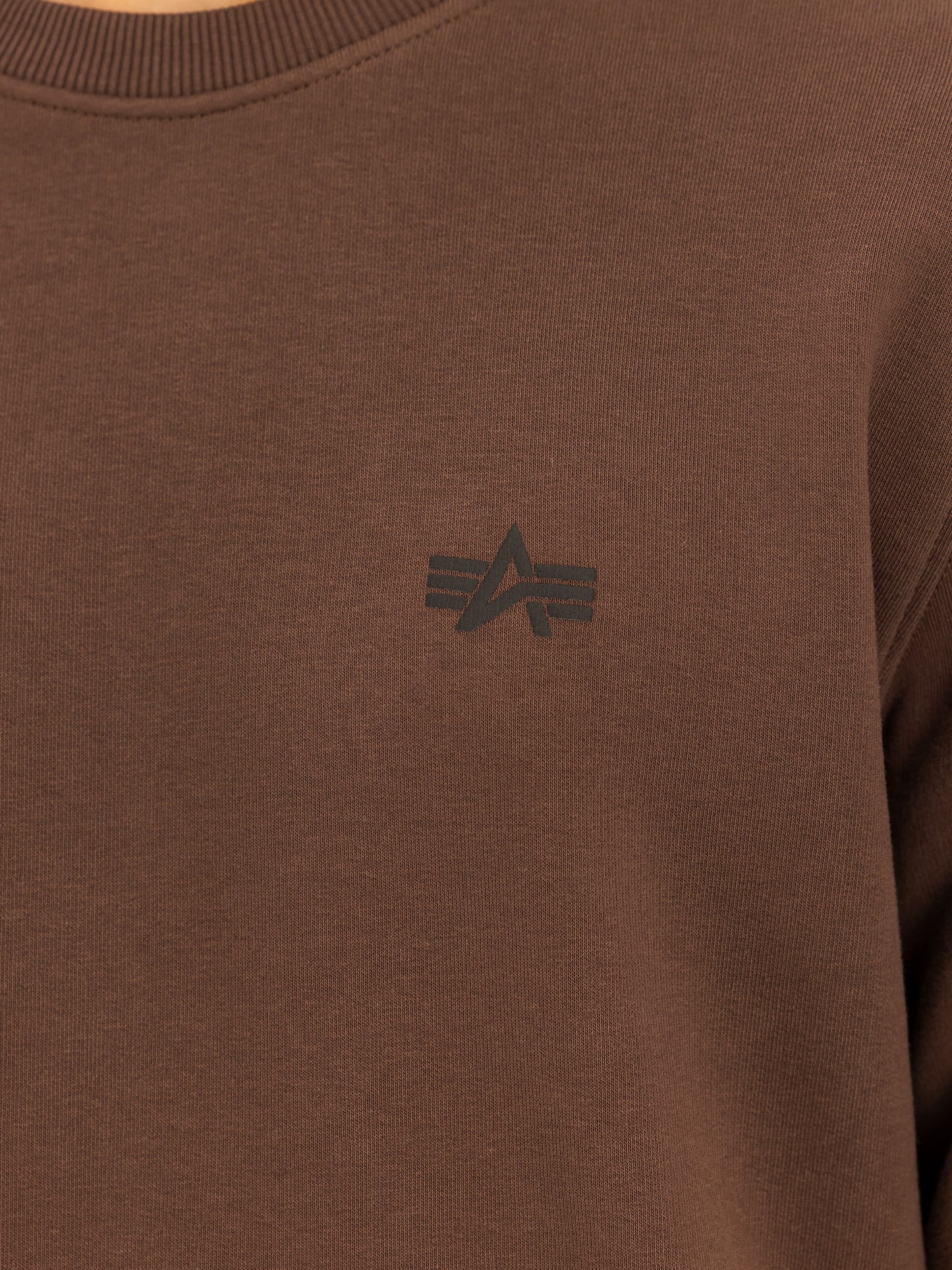 ALPHA INDUSTRIES - Dye To Match Mid Logo Sweater Brown