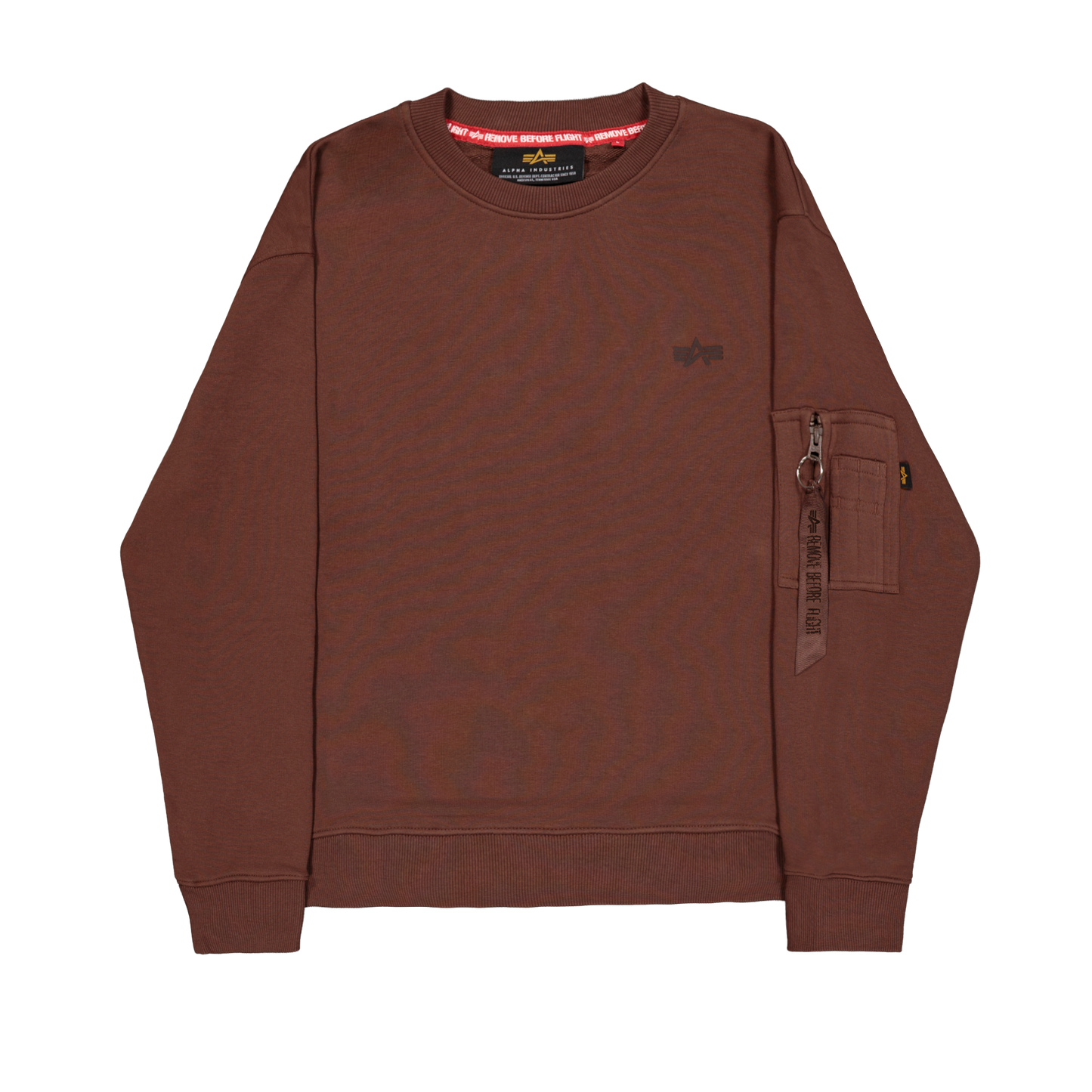 ALPHA INDUSTRIES - Dye To Match Mid Logo Sweater Brown
