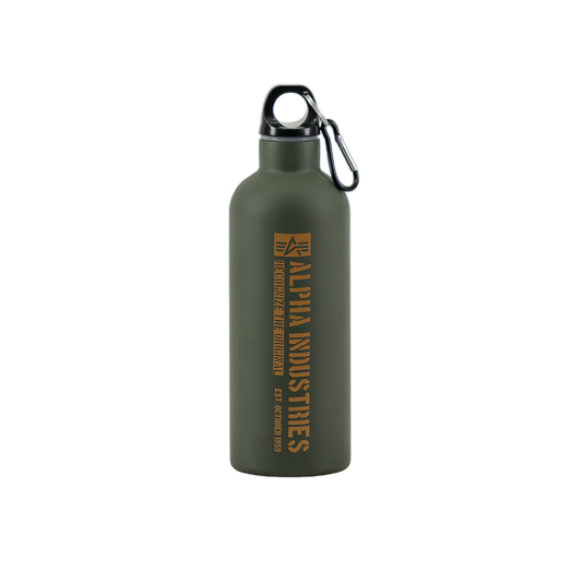 ALPHA INDUSTRIES - Logo Water Bottle Dark Olive