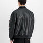 ALPHA INDUSTRIES - Pu College Bomber Jacket Black