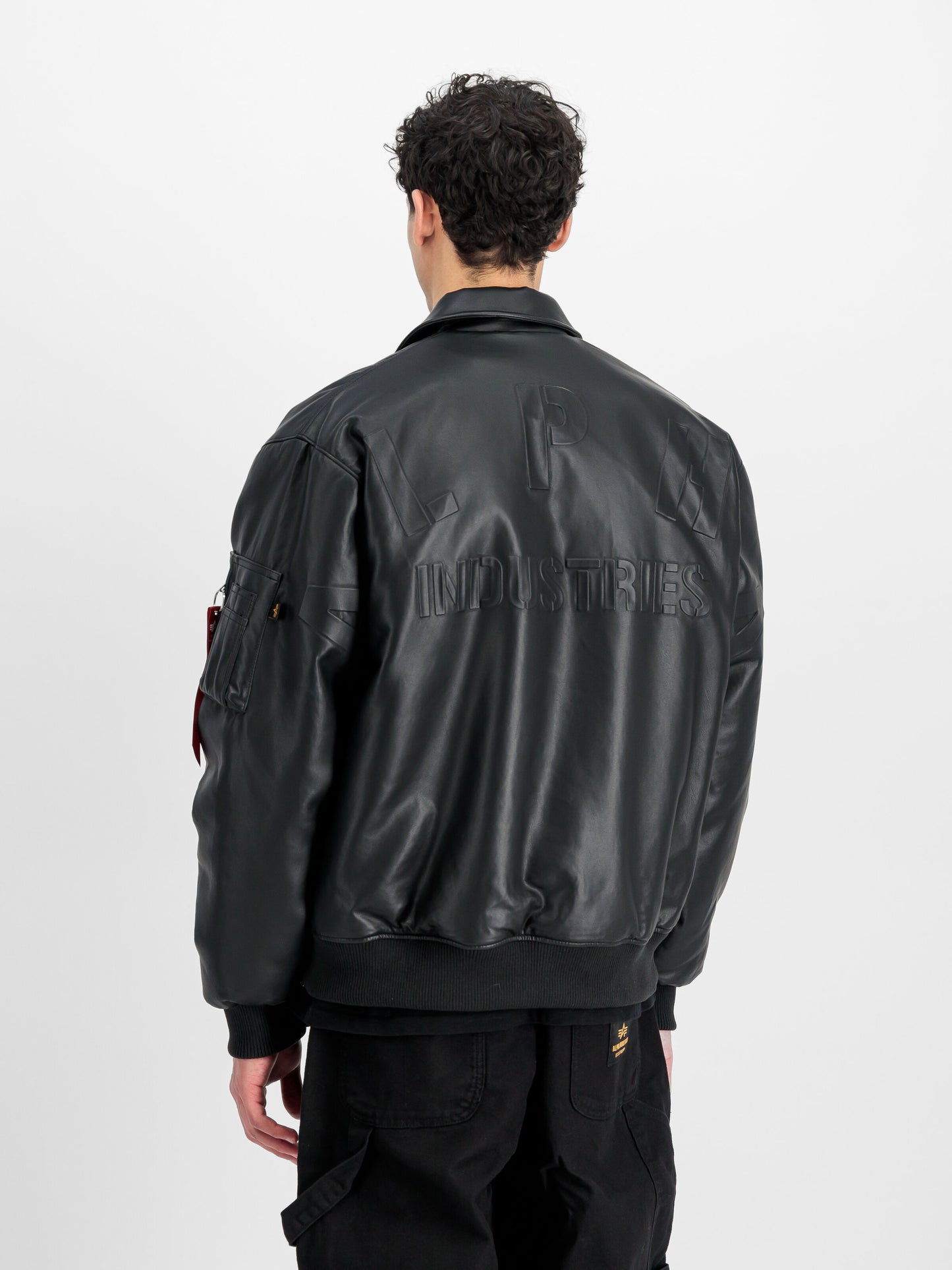 ALPHA INDUSTRIES - Pu College Bomber Jacket Black