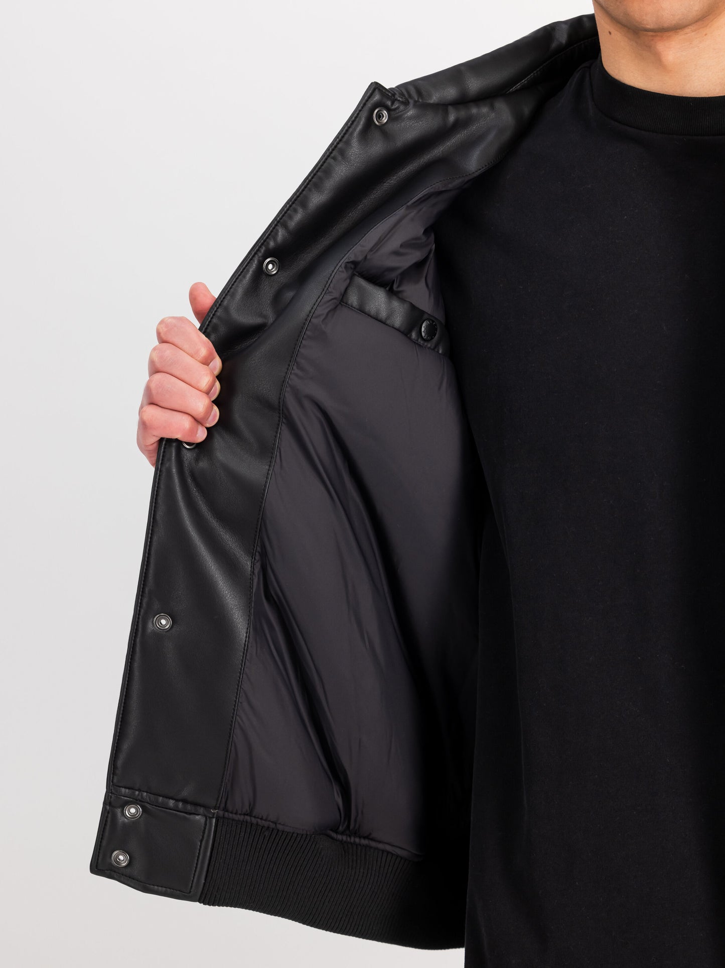 ALPHA INDUSTRIES - Pu College Bomber Jacket Black