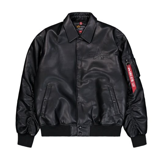 ALPHA INDUSTRIES - Pu College Bomber Jacket Black