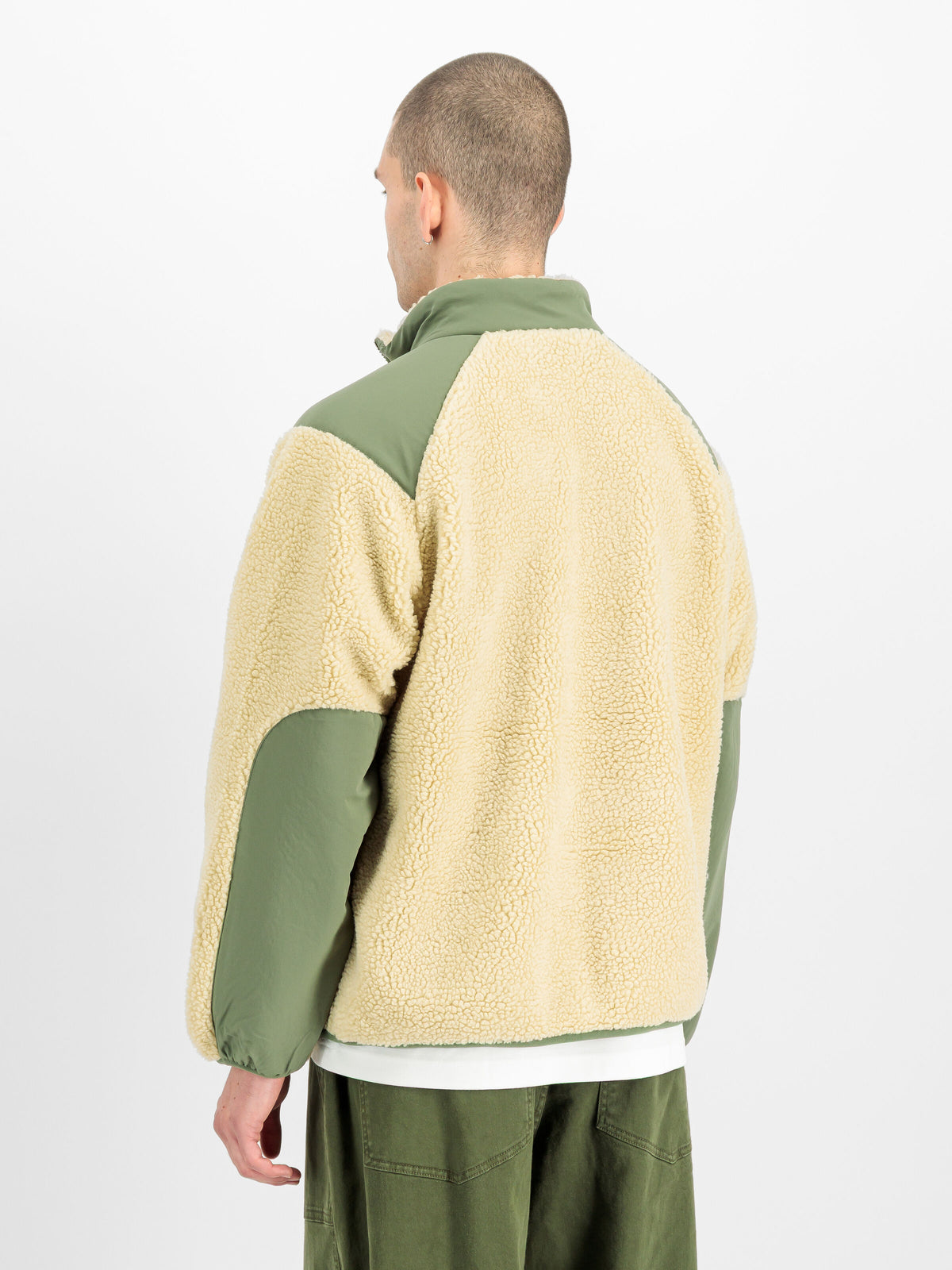 ALPHA INDUSTRIES - Sherpa Logo Jacket Off White