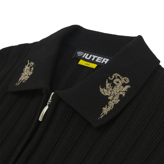IUTER - Courage Half Zip Knit Polo Black