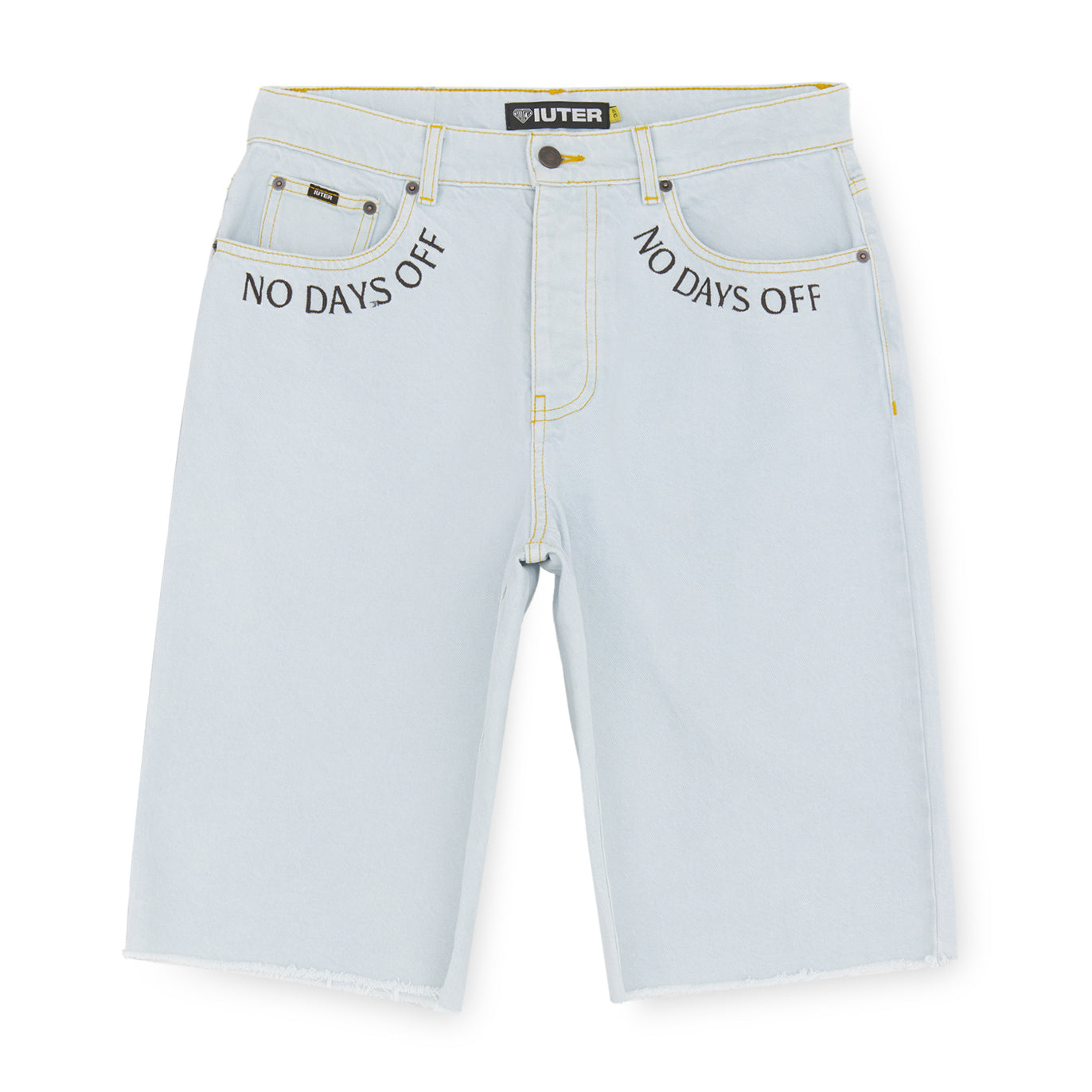 IUTER - Fringed Baggy Denim Shorts Stonewashed