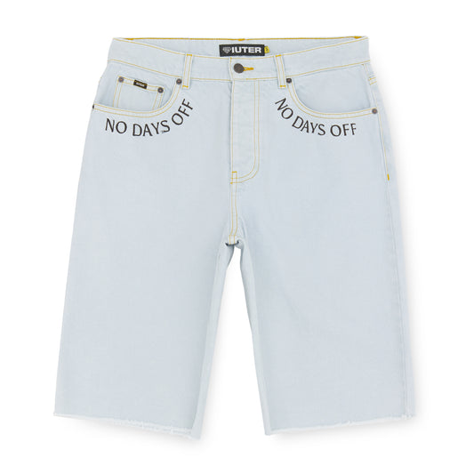 IUTER - Fringed Baggy Denim Shorts Stonewashed