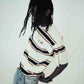 IUTER - Harmony Stripped Knit Over Tee Ivory