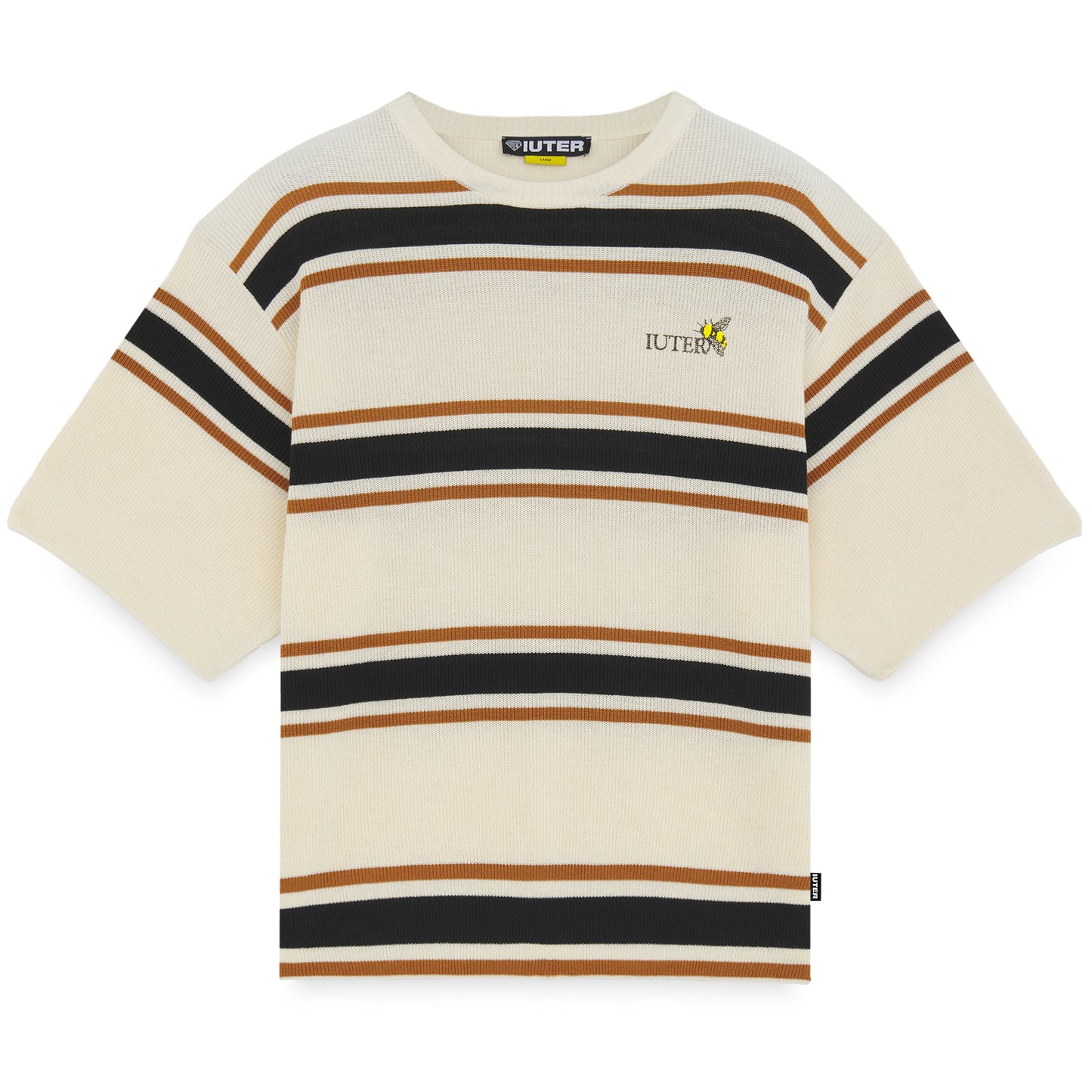 IUTER - Harmony Stripped Knit Over Tee Ivory