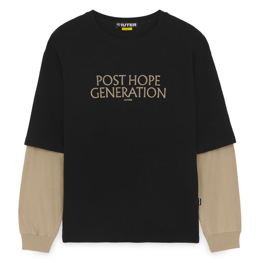 IUTER - Hope Double Sleeve LS Tee Black