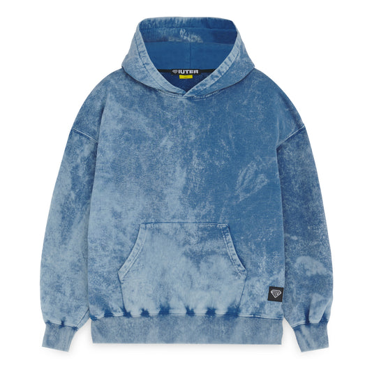IUTER - Label Marble Hoodie Light Blue