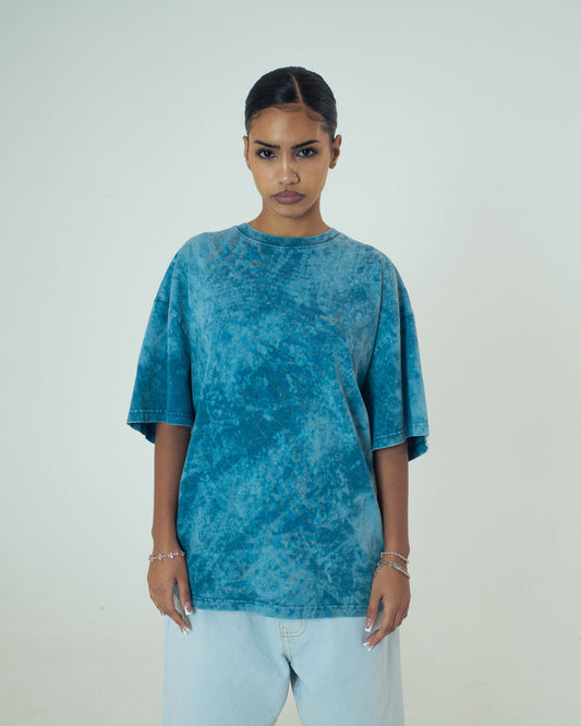 IUTER - Label Marble T-Shirt Light Blue