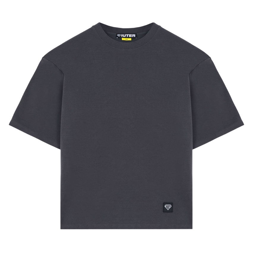 IUTER - Label Ribbed T-Shirt Asphalt